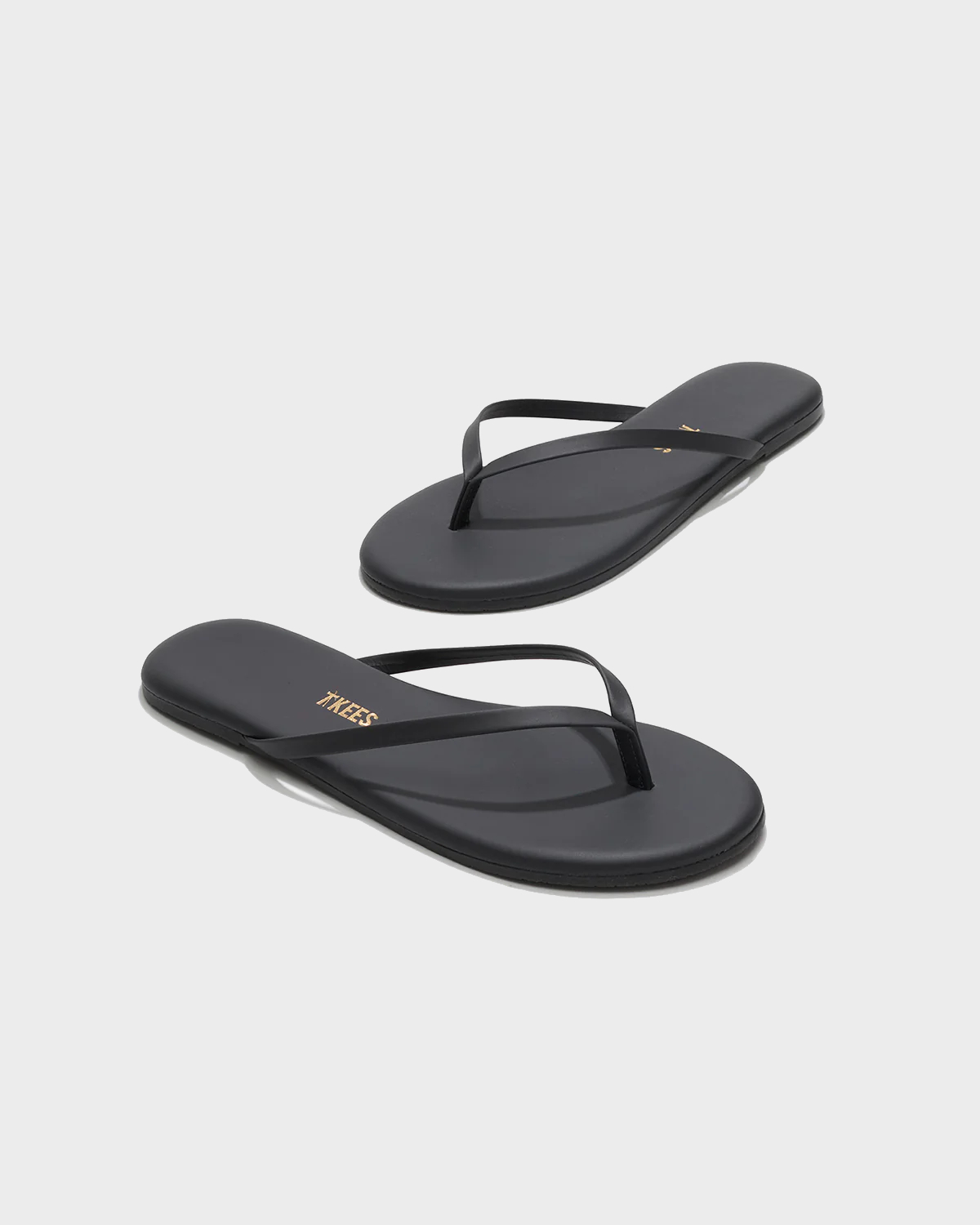 TKEES Lily Leather Flip Flop in Washed Black