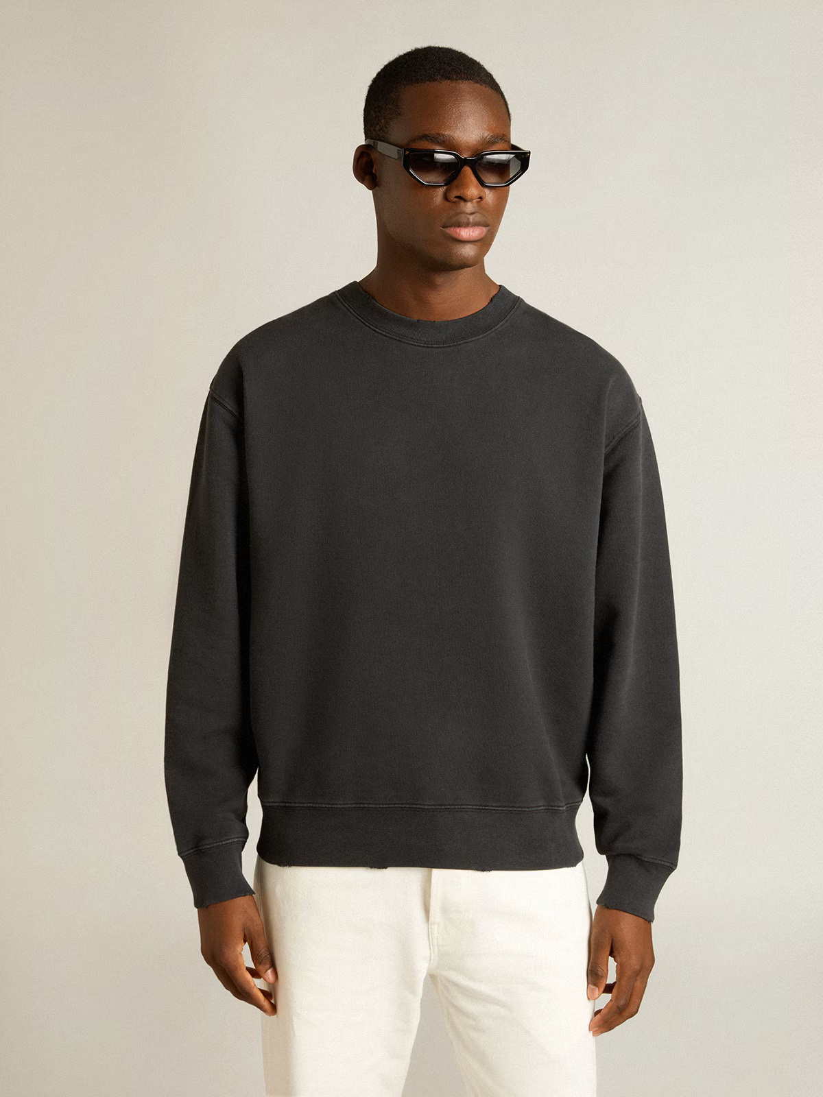 GOLDEN GOOSE Back Patched Sweatshirt in Black