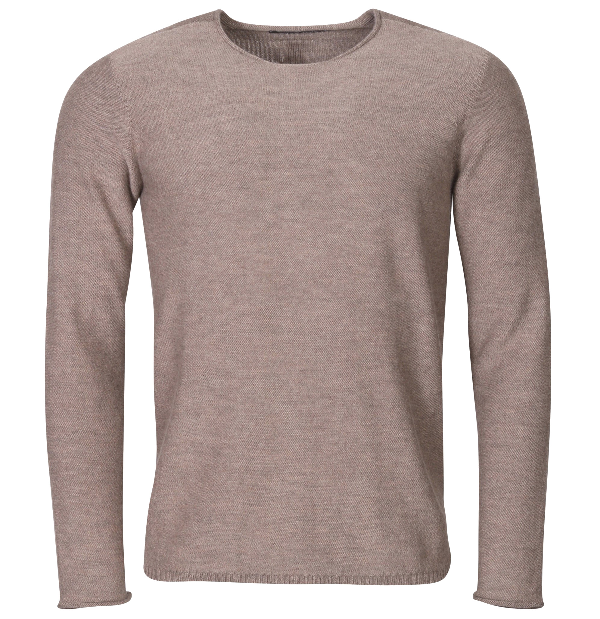 HANNES ROETHER Merino Knit Pullover in Light Brown