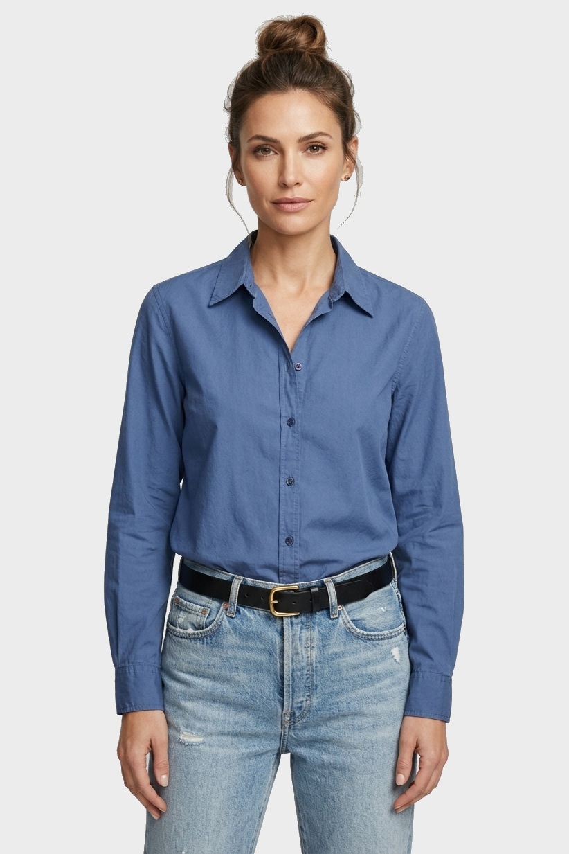 NILI LOTAN Raphael Classic Shirt in French Navy