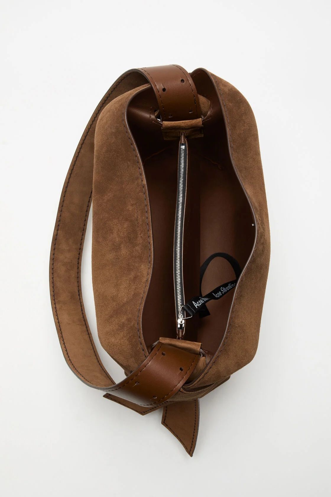 ACNE STUDIOS Musubi Midi Shoulder Bag in Cognac Brown